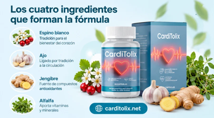 CardiTolix — jengibre, ajo, alfalfa y espino blanco de la fórmula