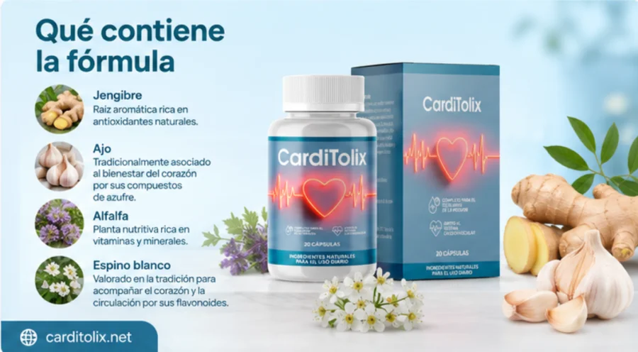 CardiTolix — jengibre, ajo, alfalfa y espino blanco de la fórmula
