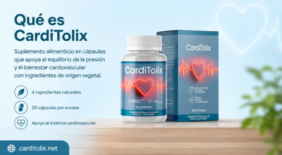 CardiTolix — suplemento en cápsulas, frasco y caja